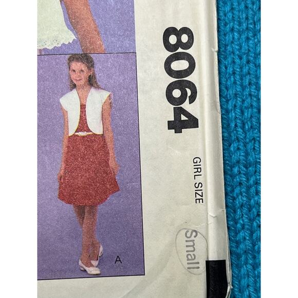 McCalls 8064 Sewing pattern girls apron dress bolero 1980s Size Small - Picture 2 of 5